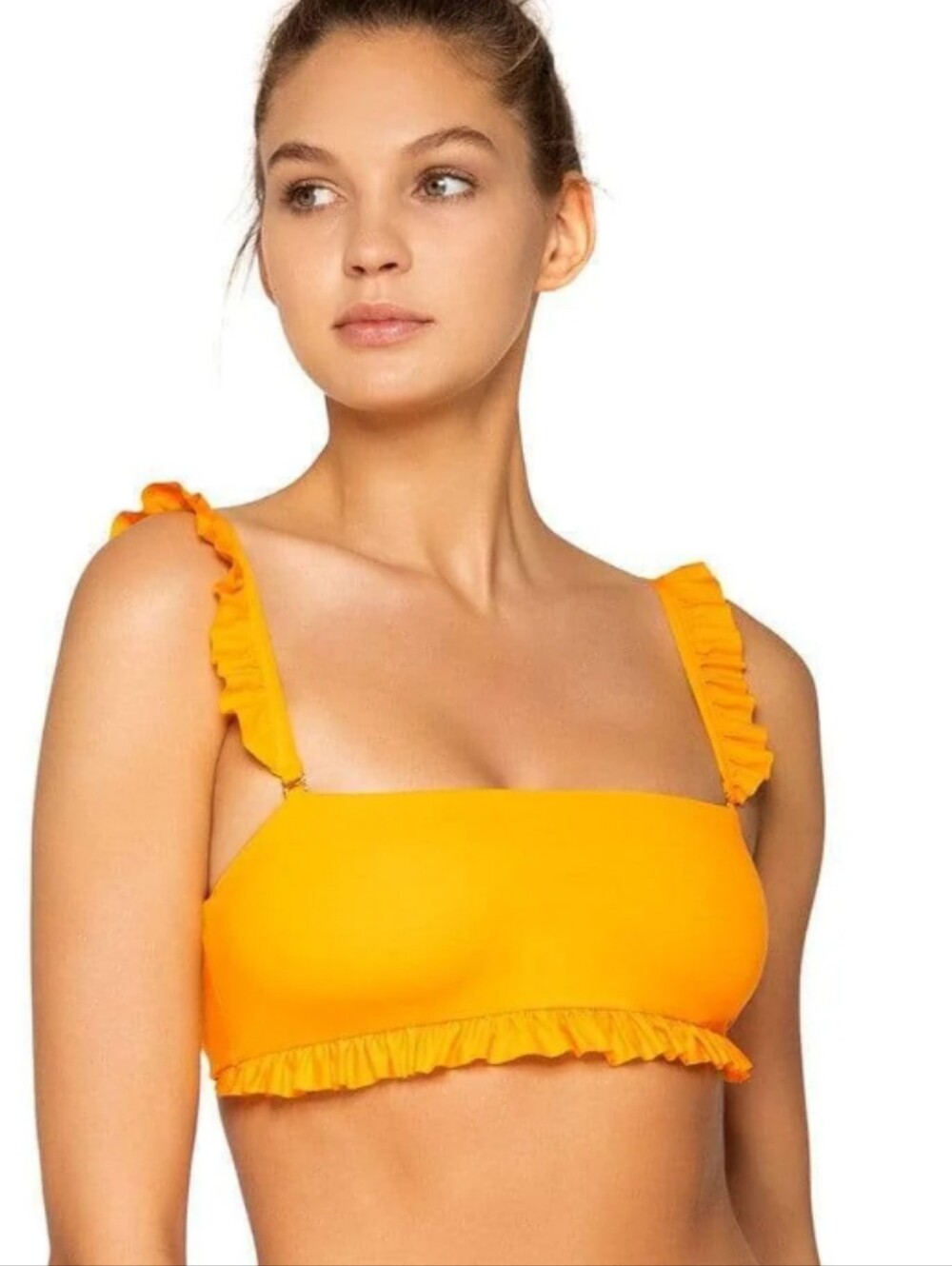 NWT $80 B Swim Barbados Bandeau Bikini Top "Sunglow" Yellow Women's XL / D Beach